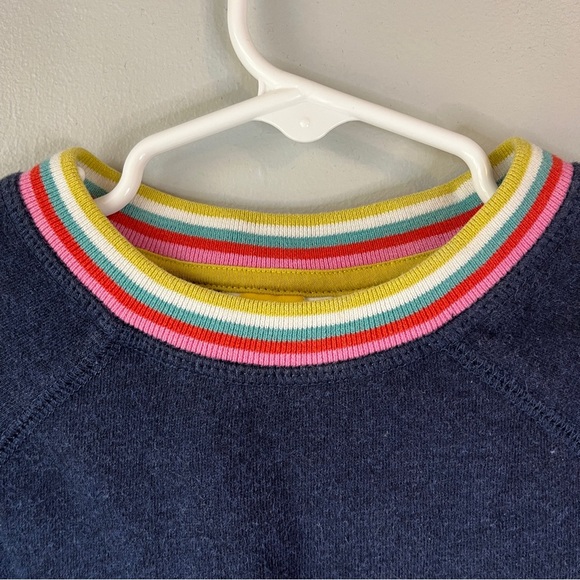 Mini Boden Navy Stripe crewneck Sweatshirt Dress - Picture 3 of 5